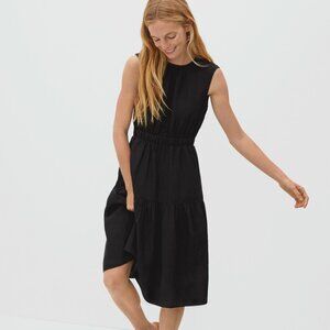 Everlane  - The Linen Open-Back Dress, Size 2, Black